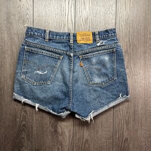 Vintage 90's Levi's 619 Orange Tab Shorts Blue Wash 31 Cut Offs